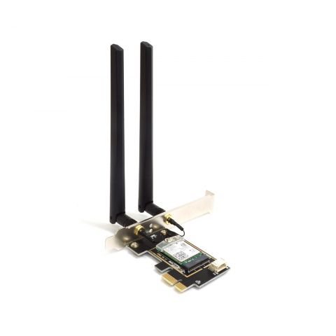 Alfa Wi-Fi 6E PCIe karte ar dipola antenu