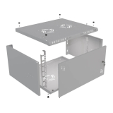 Komutācijas skapis 19" 6U, 450mm, metāla durvis, pelēks