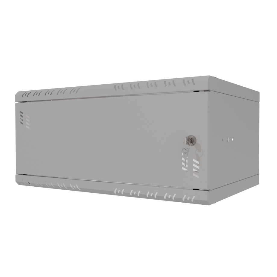 Komutācijas skapis 19" 4U, 350mm, metāla durvis, pelēks