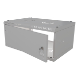 Komutācijas skapis 19" 4U, 350mm, metāla durvis, pelēks