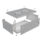 Komutācijas skapis 19" 4U, 350mm, metāla durvis, pelēks